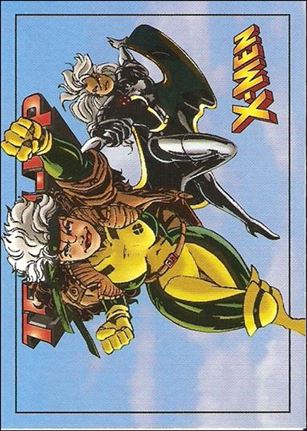 X-Men 1997 (Base Set) card 47-B Rogue and Storm (Misprint Varient)