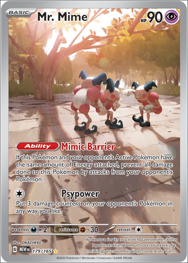 Pokemon: Scarlet & Violet - 151 (Base Set) card 179/165 Mr. Mime (HoloFoil) Full Art Illustration