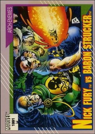 Marvel Universe: Series 2 (Base Set) card 111 Nick Fury vs Baron Strucker