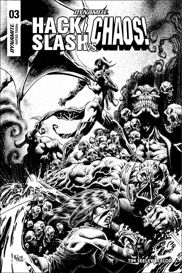 Hack/Slash vs Chaos issue 3-H Kyle Hotz 1:40 Black & White Cover