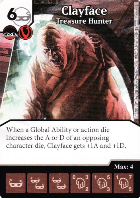 DC Comics Dice Masters Justice card 15 Clayface: Treasure Hunter