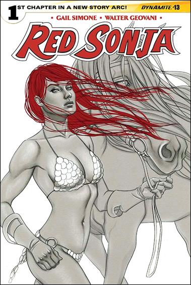Red Sonja (2013) issue 13-D Jenny Frison 1:15 Black, White & Red Cover