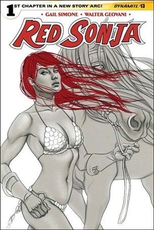 Red Sonja (2013) issue 13-D Jenny Frison 1:15 Black, White & Red Cover