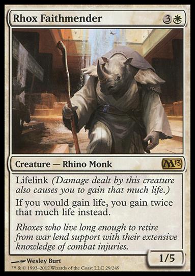 Magic the Gathering: 2013 Core Set (Base Set) card 29 Rhox Faithmender