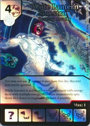 DC Comics Dice Masters Green Arrow and The Flash card 123 White Lantern Sinestro: Destiny Awaits