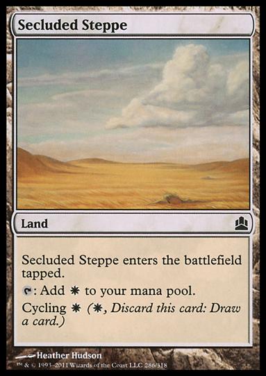 Magic the Gathering: Commander (Base Set) card 286 Secluded Steppe