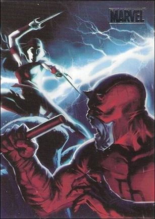 Marvel Heroes and Villains (Silver Foil Parallel Base Set) card 54 Elektra vs Skrull Daredevil