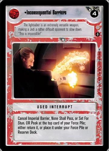 Star Wars: Coruscant Limited (Base Set) card 151 Inconsequential Barriers