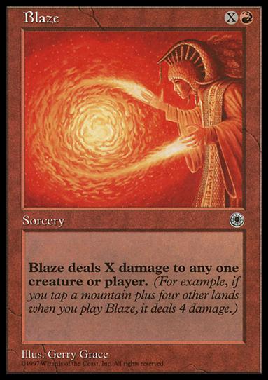 Magic the Gathering: Portal (Base Set) card 118-B Blaze