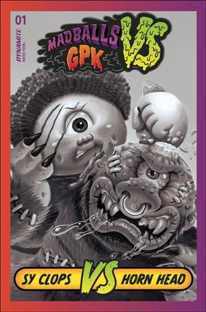 Madballs vs Garbage Pail Kids issue 1-G Joe Simko Trading Card 1:10 Black & White Cover