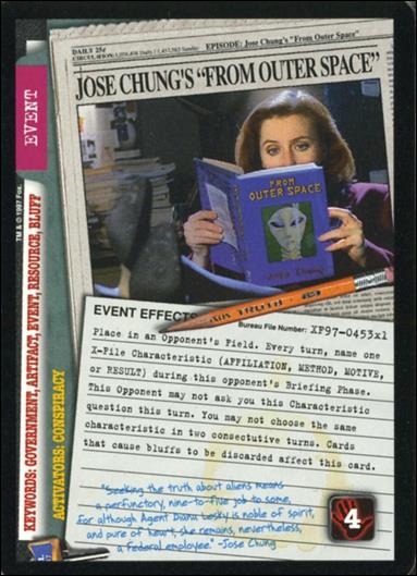 X-Files: 101361 (Base Set) card XF97-0453x1 Jose Chung's "From Outer Space"