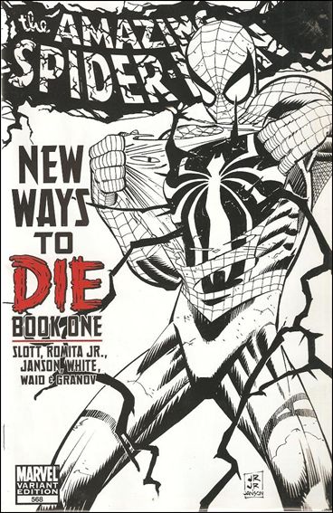Amazing Spider-Man (1963) issue 568-E John Romita Jr. 1:50 Black and White Cover