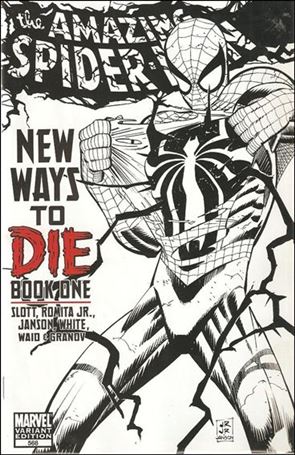 Amazing Spider-Man (1963) issue 568-E John Romita Jr. 1:50 Black and White Cover