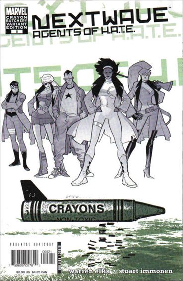 Nextwave: Agents of H.A.T.E. issue 5-B Crayon Butchery Cover