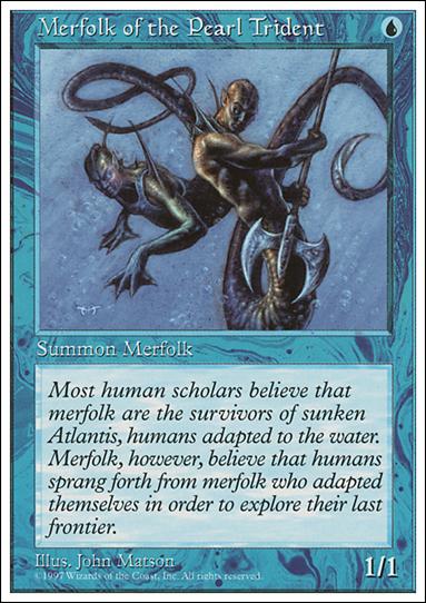 Magic the Gathering: 5th Edition (Base Set) card 104 Merfolk of the Pearl Trident