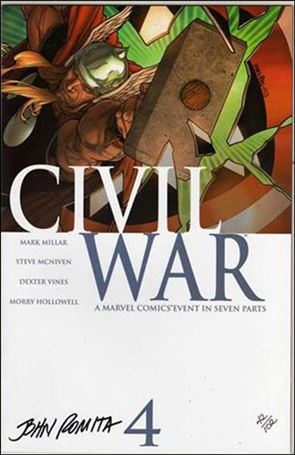 Civil War (2006) issue 4-D DF Steve McNiven Cvr (Signed by John Romita) 1/102