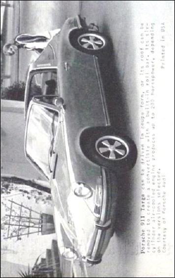 Sports Cars (1970) (Base Set) card 27 Porsche 911 Targa