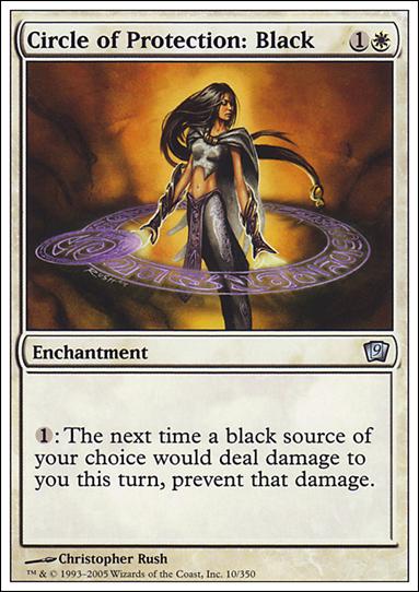 Magic the Gathering: 9th Edition (Base Set) card 10 Circle of Protection: Black
