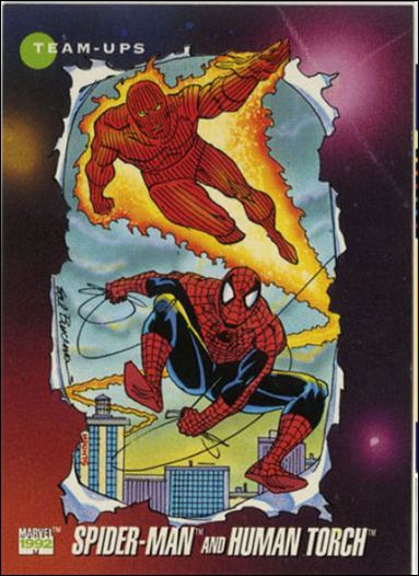 Marvel Universe: Series 3 (Base Set) card 71 Spider-Man and Human Torch