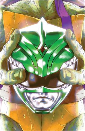Mighty Morphin Power Rangers/Teenage Mutant Ninja Turtles issue 5-G Goni Montes 1:25 Green Ranger Helmet Cover