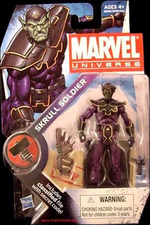 Marvel Universe (Series 2) figure 024-B Skrull Soldier (Skrull Language Base)
