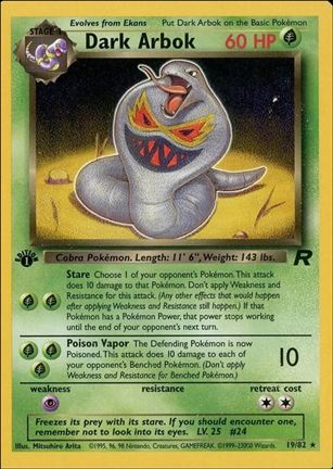 Pokemon: Team Rocket (Base Set) card 19 Dark Arbok (Non-Holo) - 1st Edition