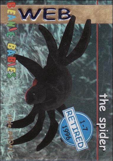 Beanie Babies Series 1 (Retired Beanies Subset) card 23-B Web the Spider Blue Lettering