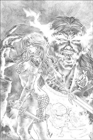 Red Sonja: Age of Chaos issue 5-J Alan Quah 1:11 Black & White Virgin Cover