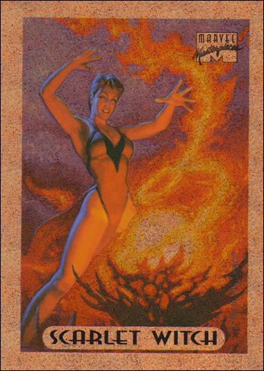 1994 Marvel Masterpieces (Holofoil Subset) card 7-B Scarlet Witch (Bronze Foil)