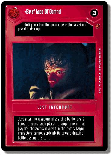 Star Wars: Cloud City Limited (Base Set) card 42 Brief Loss of Control