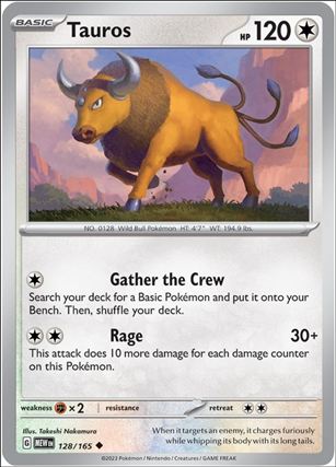 Pokemon: Scarlet & Violet - 151 (Base Set) card 128/165 Tauros
