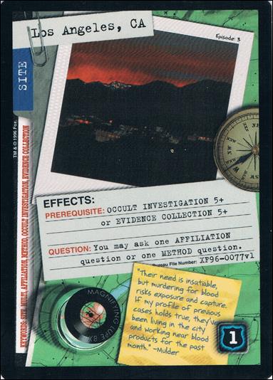 X-Files: Premiere Edition (Base Set) card XF96-0077v1 Los Angeles, CA
