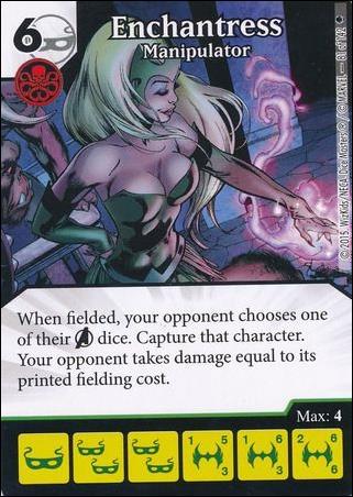 Marvel Dice Masters Age of Ultron  card 81 Enchantress: Manipulator 