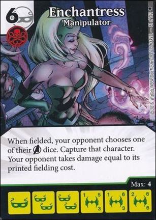 Marvel Dice Masters Age of Ultron  card 81 Enchantress: Manipulator 