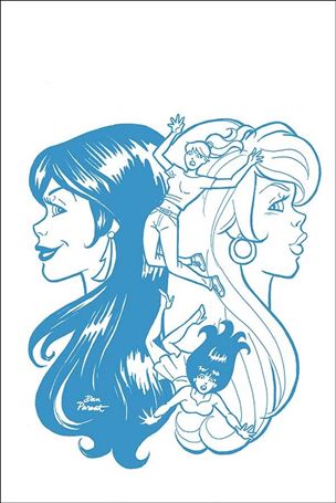 Red Sonja and Vampirella Meet Betty and Veronica issue 8-O Dan Parent FOC Cool Blue Cover