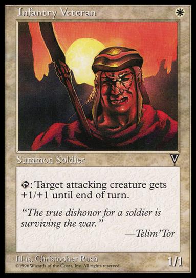 Magic the Gathering: Visions (Base Set) card 9 Infantry Veteran