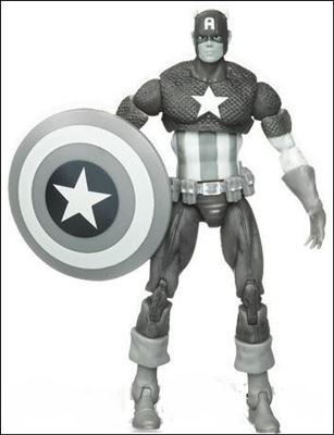Marvel Universe (Series 1) figure 000-B Black and White Captain America - Loose