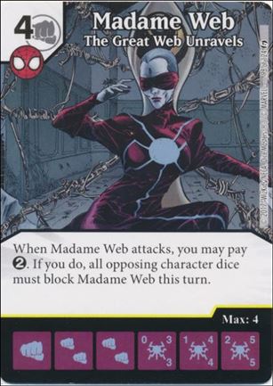 Marvel Dice Masters Guardians of the Galaxy  card 98 Madame Web:The Great Web Unravels