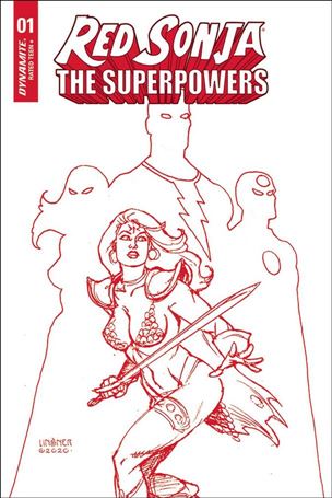 Red Sonja: The Superpowers issue 1-ZB Joseph Michael Linsner Red Line Art Cover