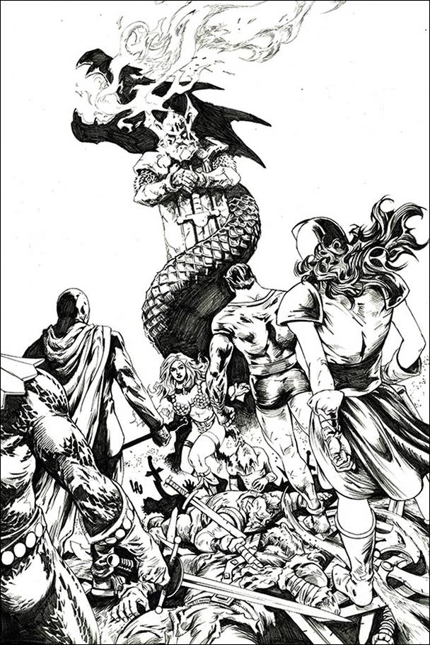 Red Sonja: The Superpowers issue 1-Q Jonathan Lau 1:30 Black & White Virgin Cover