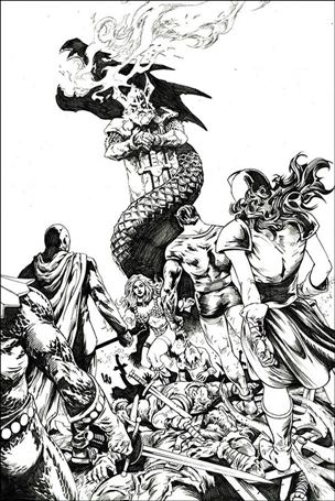 Red Sonja: The Superpowers issue 1-Q Jonathan Lau 1:30 Black & White Virgin Cover