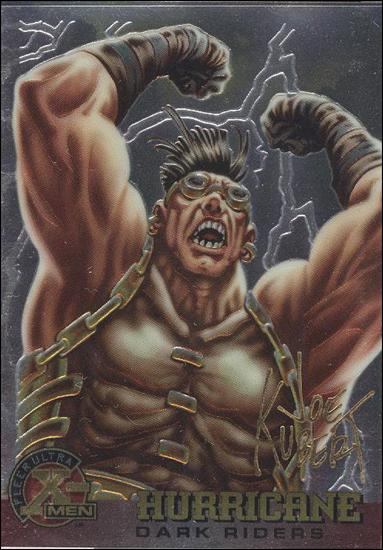 1996 Fleer Ultra X-Men All Chromium (Gold Signature Parallel Base Set) card 46 Hurricane