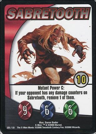 X-Men Trading Card Game (Base Set) card 128 Sabretooth