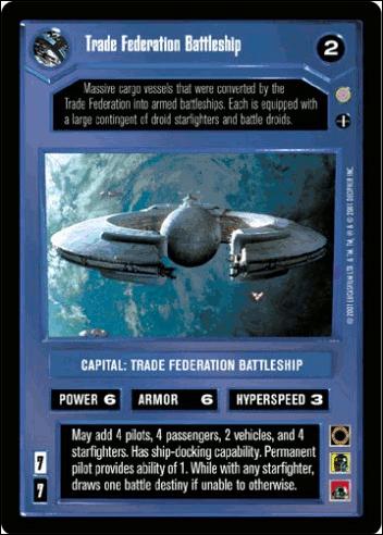 Star Wars: Coruscant Limited (Base Set) card 85 Trade Federation Battleship