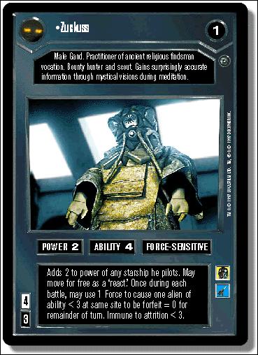 Star Wars: Dagobah Limited (Base Set) card 3 Zuckuss