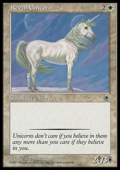 Magic the Gathering: Portal (Base Set) card 22 Regal Unicorn