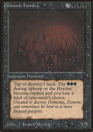 Magic the Gathering: Limited Edition Beta (Base Set) card 104 Demonic Hordes