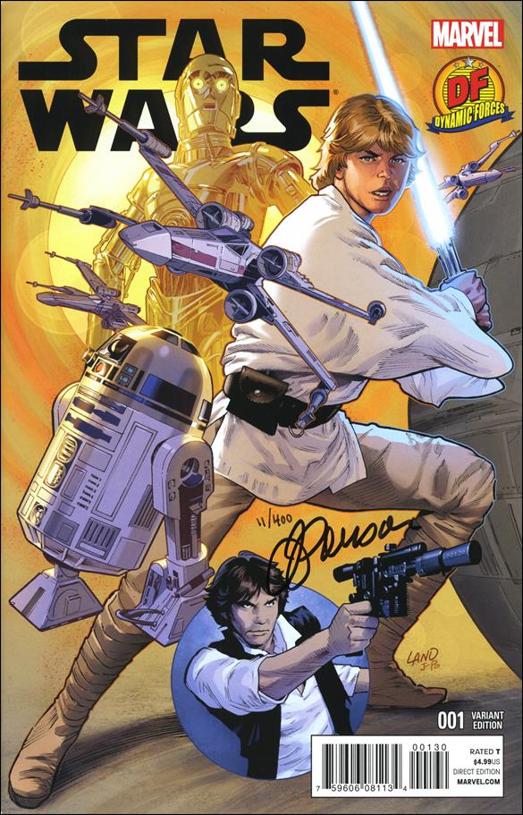 Star Wars (2015) issue 1-ZM DF Land Cover (Signed in Black by J. Ponsor) 1/400