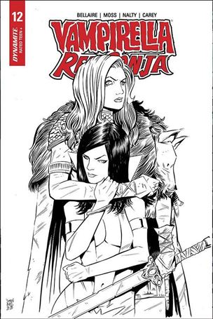 Vampirella / Red Sonja issue 12-I Drew Moss 1:10 Black & White Cover