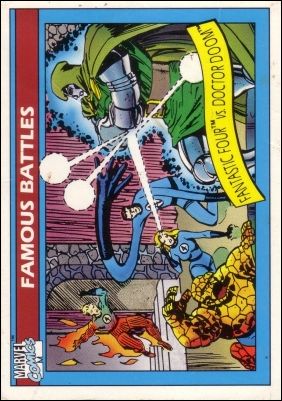 Marvel Universe: Series 1 (Base Set) card 90 Fantastic Four vs Doctor Doom